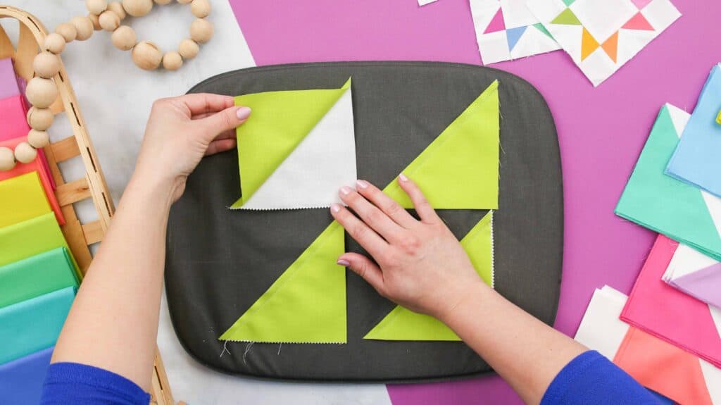 Half Square Triangle Quilt Block Tutorial
