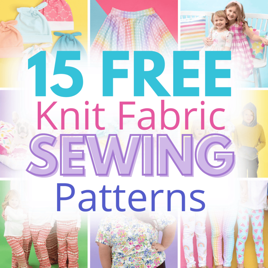 15 Completely Free Printable PDF Sewing Patterns for Knit Fabric. Easy Step-By-Step Tutorials Perfect for Any Skill Level. Sizes Include Baby, Toddler, Children, Preteen, Teen, Adult, and Adult Plus.