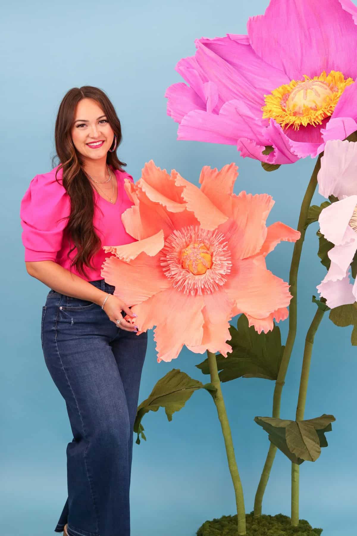 How to Make Giant Crepe Paper Poppy Flowers - Sweet Red Poppy