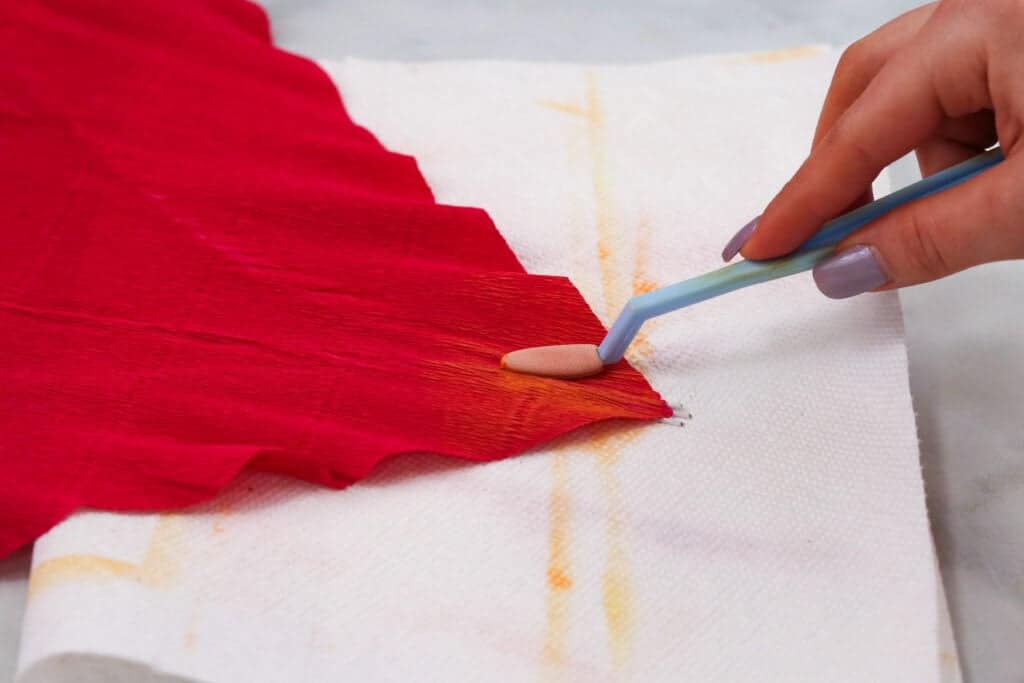 Applying pan pastel to petals