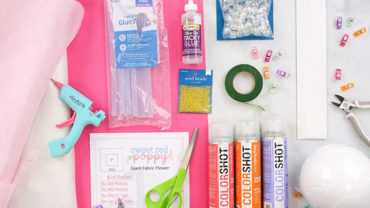 How to Make a Giant Standing Organza Fabric Flower Sweet Red Poppy