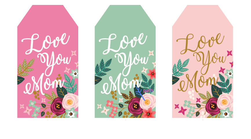 Love You Mom Gift Tags Sweet Red Poppy 6