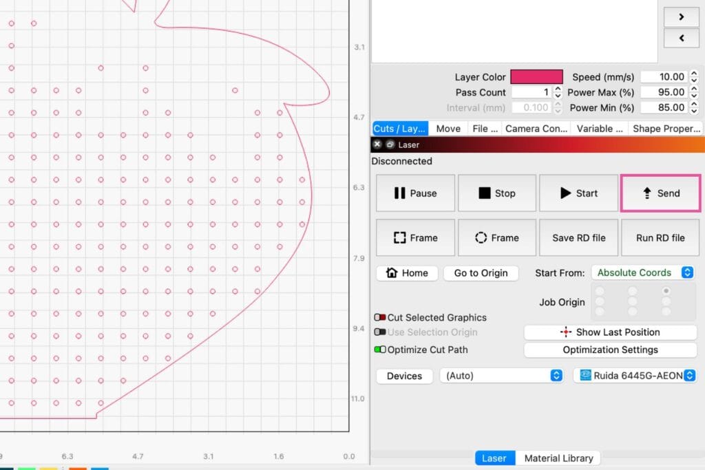 Mira5 S Lightburn- Sending Design