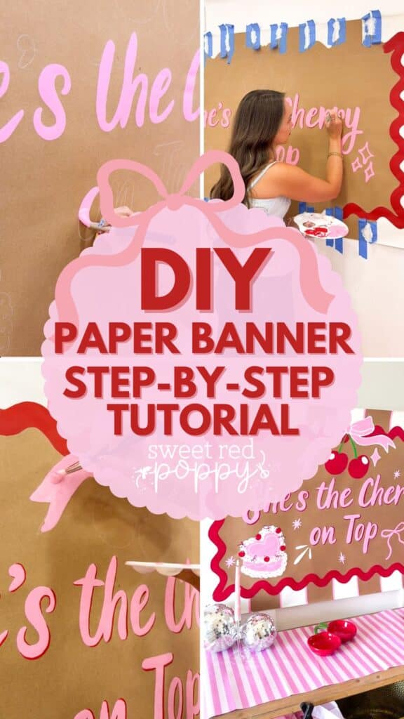 DIY Paper Banner Sign-Sweet Red Poppy Pin