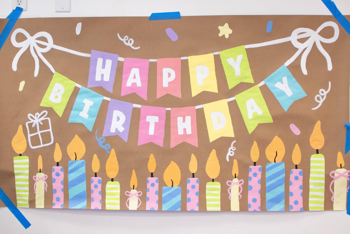 Finished Birthday Banner- Sweet Red Poppy 